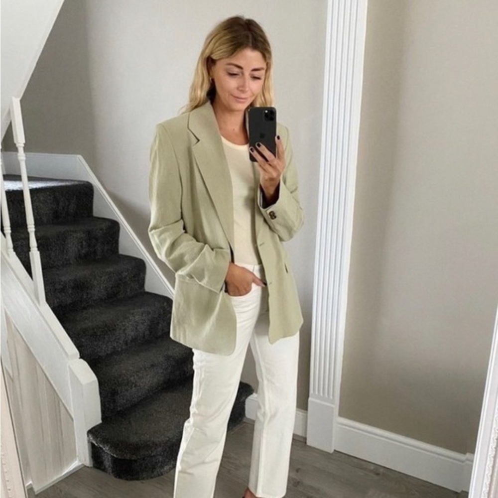 VINTAGE LIGHT GREEN BLAZER‎ WOOL MOHAIR BLEND